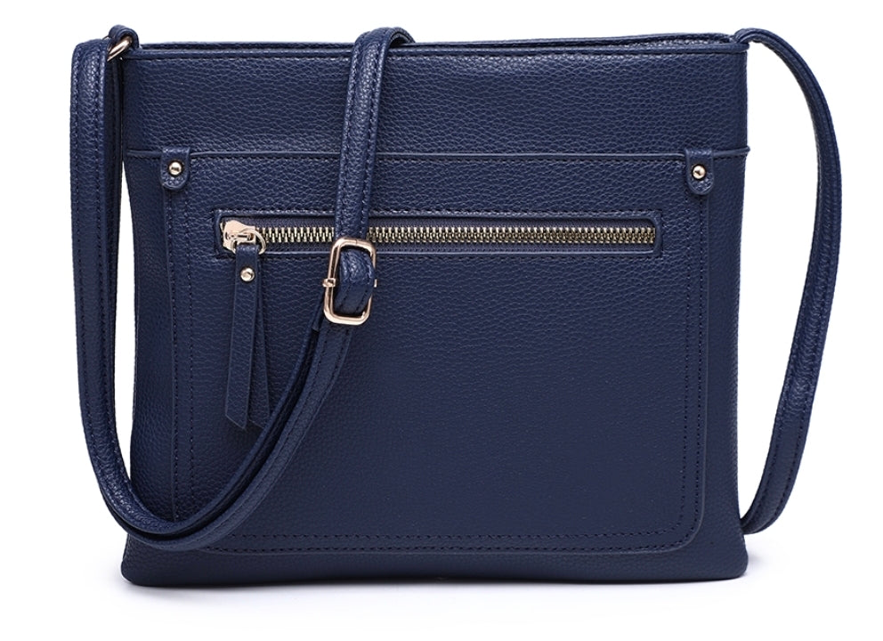 Faux leather messenger bag