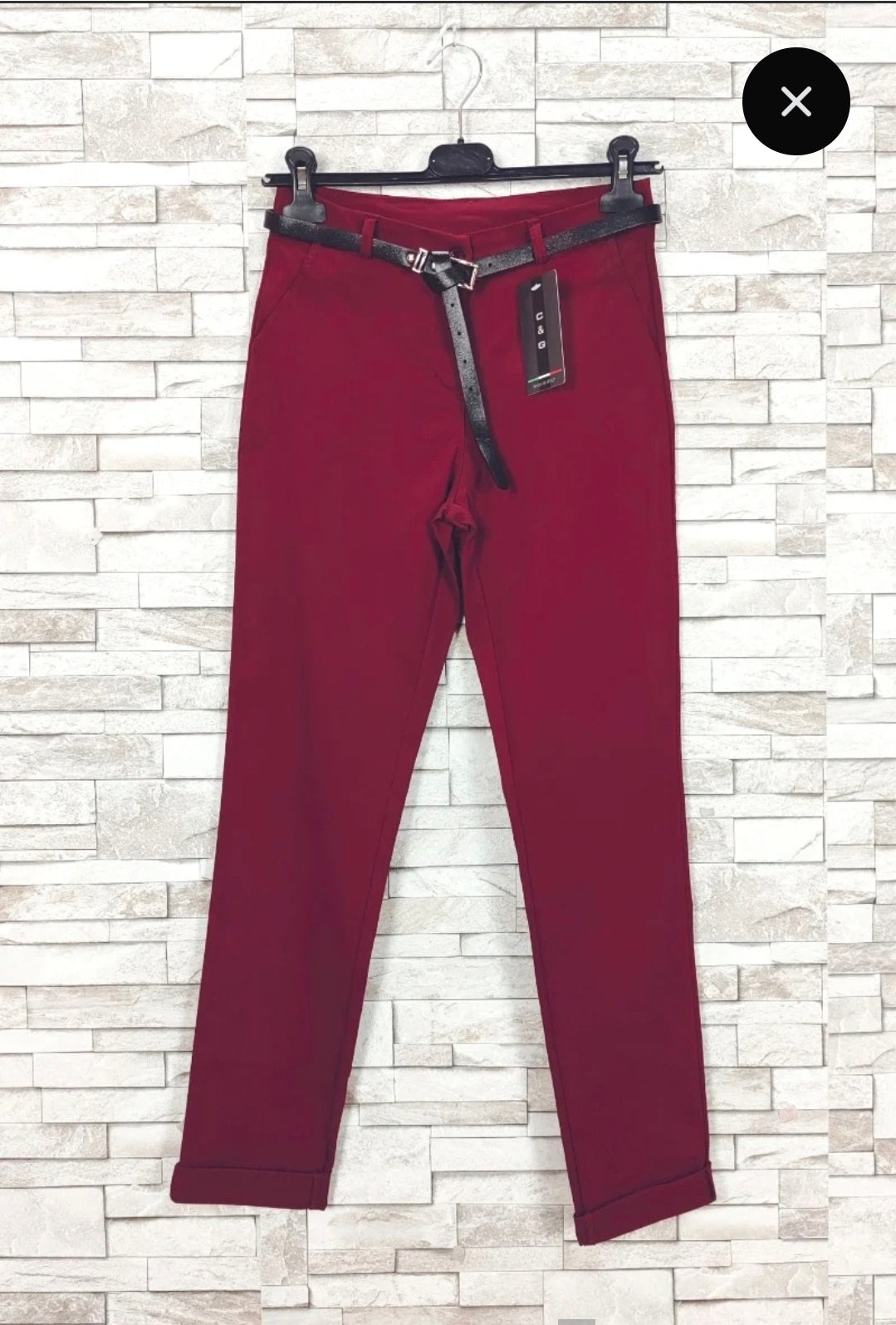Fitted stretch trousers with 2 pockets