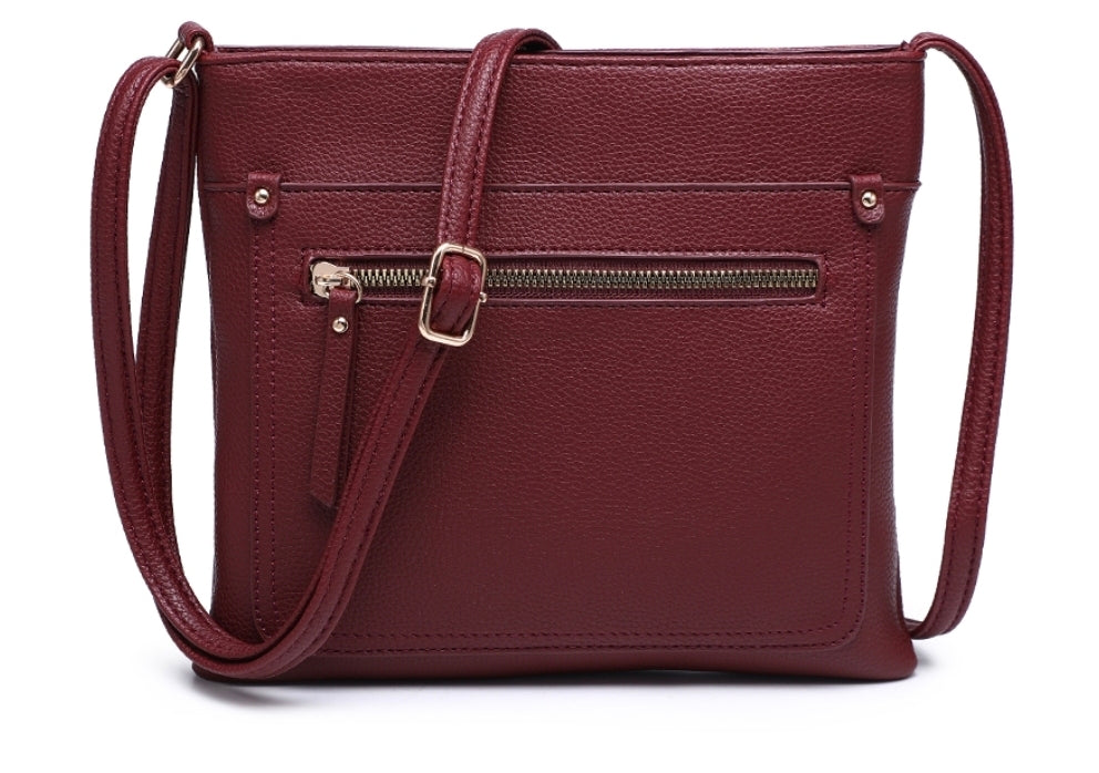 Faux leather messenger bag