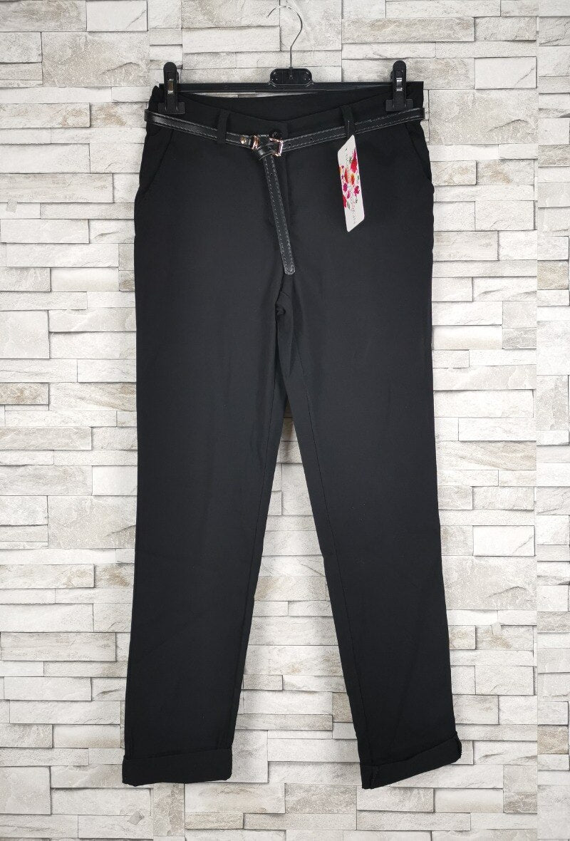 Fitted stretch trousers with 2 pockets